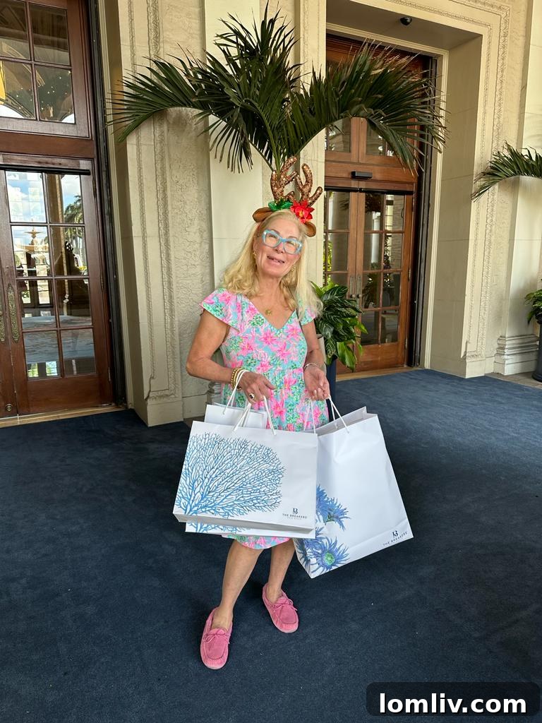 Candy at The Breakers, Palm Beach, shopping for the holidays