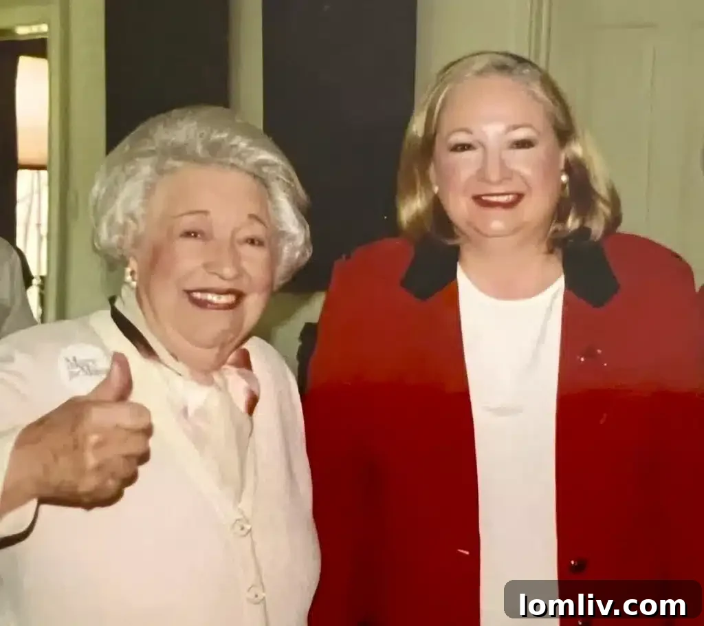 Archive photo of Ebby Halliday and Mary Poss, highlighting a tradition of leadership and philanthropy.