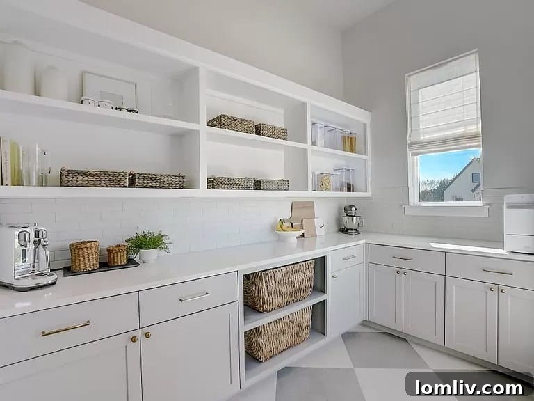 Spacious kitchen with modern appliances and elegant finishes