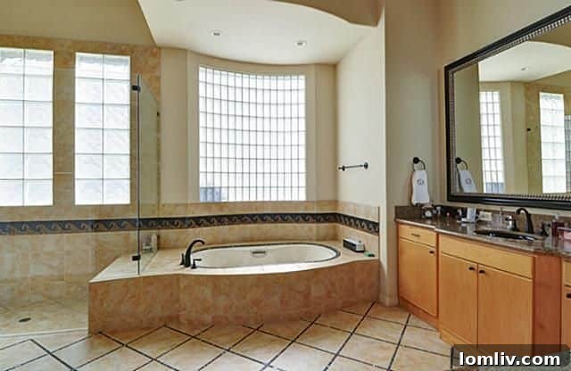 Luxurious Master Bathroom with Dual Vanities and Soaking Tub