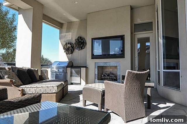 Sophisticated Outdoor Kitchen and Dining Area
