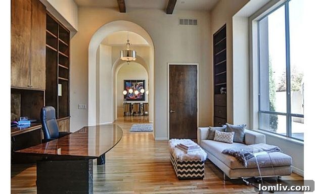Private Home Office with Wood Floors and Natural Light