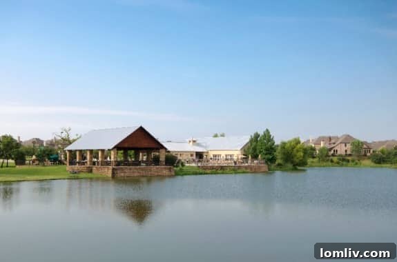 Hillwood's 2400-Home Boom: Frisco Prepares for Massive Vertical Growth 2 Lantana North Community Center with scenic lake view, a popular master-planned community in North Texas
