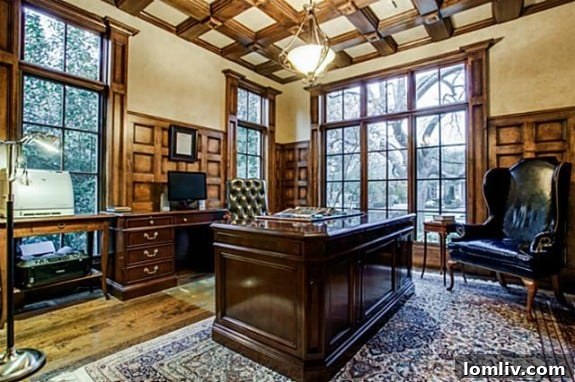 Elegant Study with Extensive Millwork