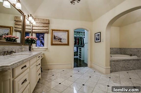 His and Her Master Bath with Carrera Marble