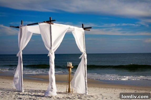 Romantic Wedding Canopy on Watercolor Beach