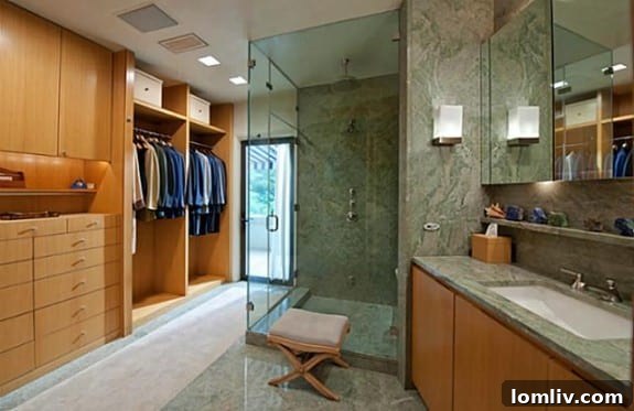 His Master Bathroom with Elegant Fixtures