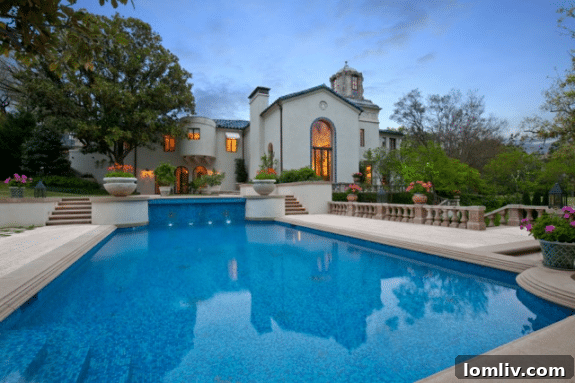 Serene Pool Area with Surrounding Greenery