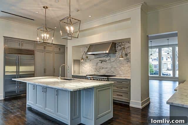 Gourmet Kitchen with Marble Countertops and Wolf Range 4337 Westway