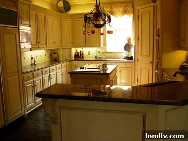 Modern kitchen with large island, double oven, and built-in refrigerator at 5219 Scarborough Lane