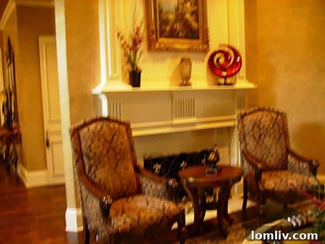 Cozy living area with a beautiful fireplace at 5219 Scarborough Lane, creating a warm ambiance