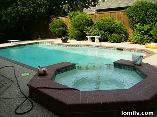 Luxurious swimming pool and spa area at 5219 Scarborough Lane, highlighting outdoor leisure amenities