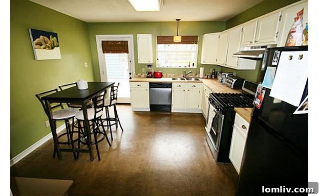 Updated Kitchen Featuring Butcher Block Counters