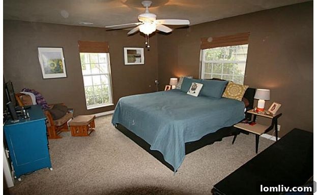 Serene Master Bedroom with Ample Natural Light