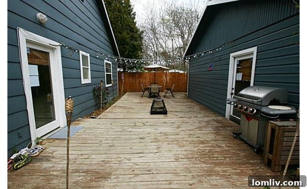 Spacious Backyard Deck Perfect for Outdoor Entertaining