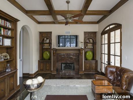 Wood-Paneled Home Office