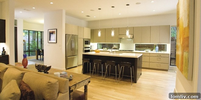 Sleek and functional modern kitchen design in a Tom Greico custom home