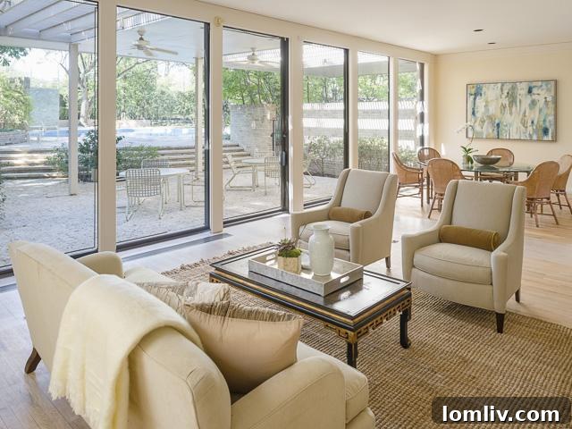 Nancy Dedman's Bud Oglesby Masterpiece on Strait Lane, with Jonsson Family Roots, Changes Hands 4 10300 Strait Lane Elegant Living Area