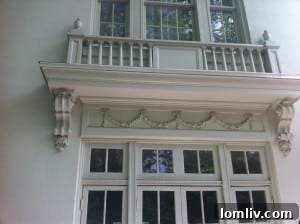 Exterior architectural detail of 5408 Swiss Avenue
