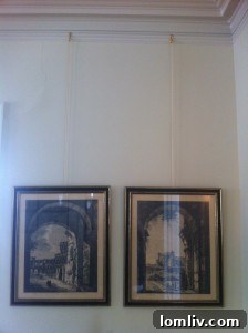 Art hanging technique protecting historic walls