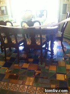 Breakfast room with original tile floor