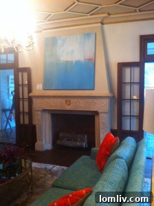 Historic fireplace with intricate detailing