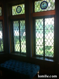 Original windows with unique wisteria panes