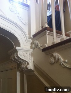 Ornate molding details in a historic home