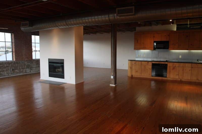 Modern kitchen counters in loft unit 317