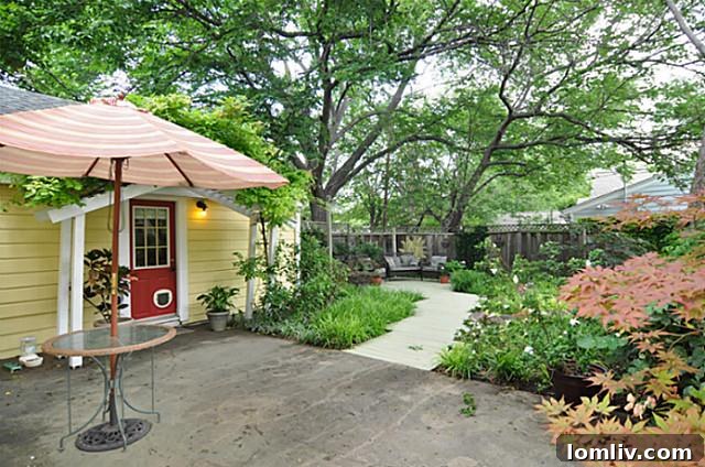 Guest house exterior with vibrant colors