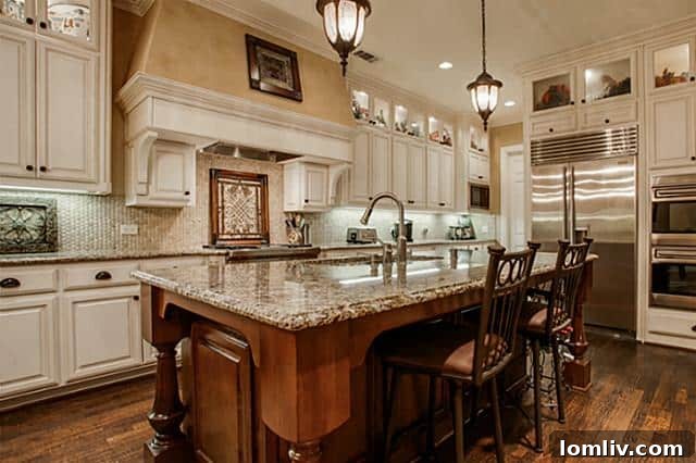 Gourmet Kitchen with Large Island and Granite Countertops
