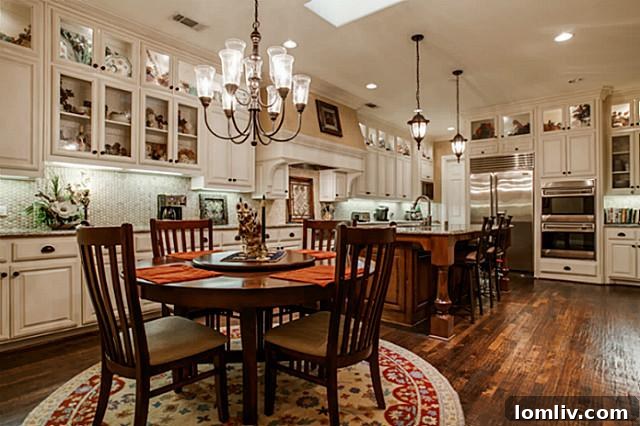 Bright Breakfast Nook Adjacent to Gourmet Kitchen