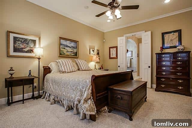 Elegant Master Bedroom with Large Windows