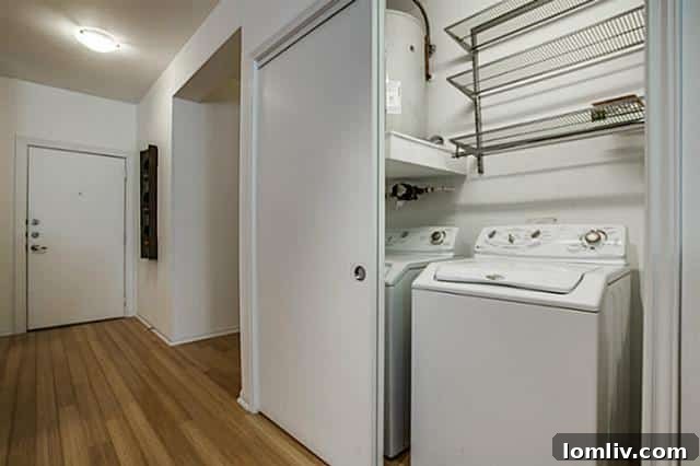 Dedicated full-sized in-unit laundry area for convenience