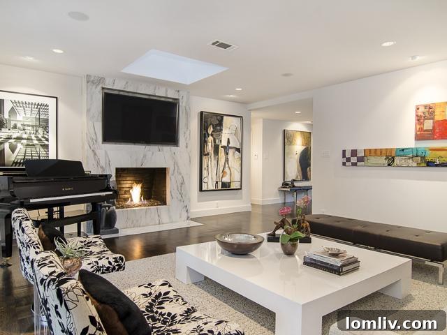 Elegant Living Room with Modern Renovation at 7447 Malabar Lane