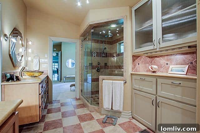 Modern master bathroom design, featuring stylish fixtures and a serene ambiance in the renovated Lakewood home