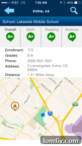 Homefacts App School Details Page Interface
