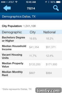 Homefacts App Crime Risk Data Display