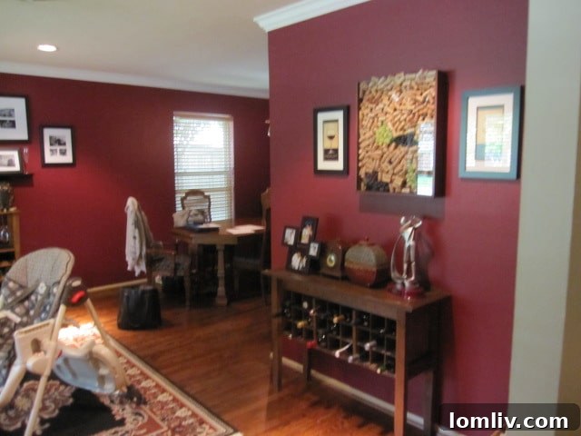 Dining area before staging