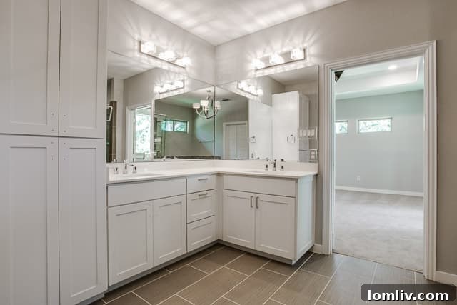 Chrome is back, especially in the bathroom, along with oversized tile.