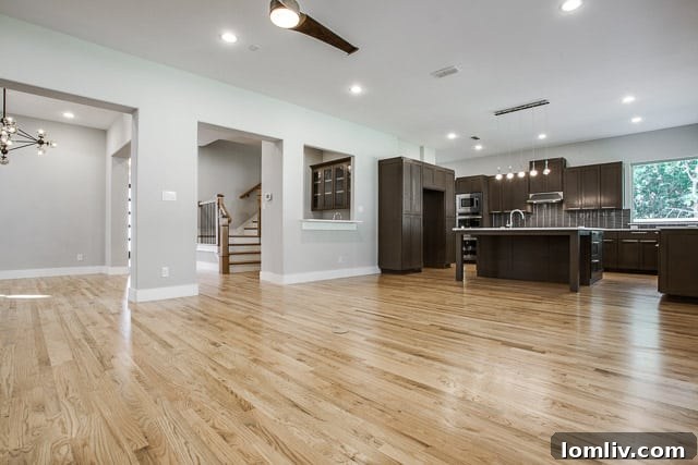 Gone are the rounded staircases and formal dining rooms.