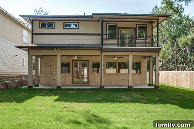 This home inside The Enclave at Tucker Street has a gorgeous balcony view.