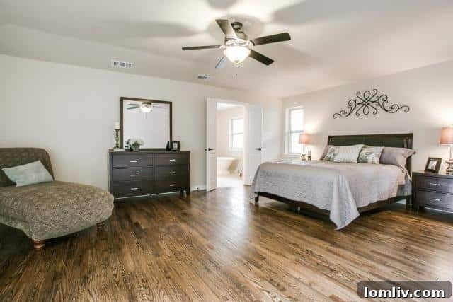 Luxurious master bedroom at 3747 Duchess Trail, Dallas