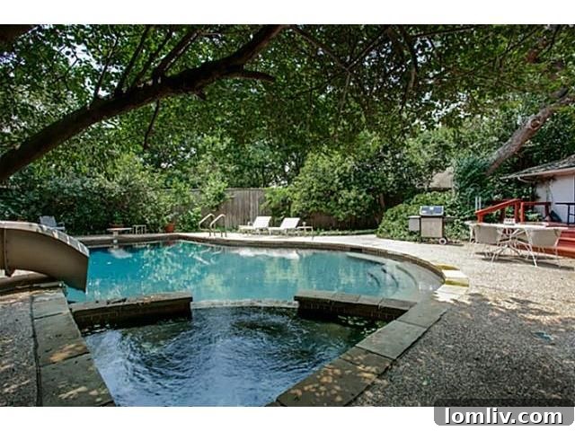 Poolside Waterslide Entry - Dallas Luxury Home