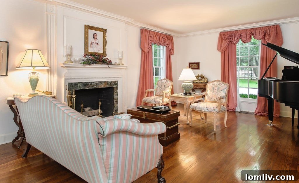 Preston Hollow's Elite Historic Find on Celebrity Avenue 5 4907 DeLoache Living Room - Spacious and Refined
