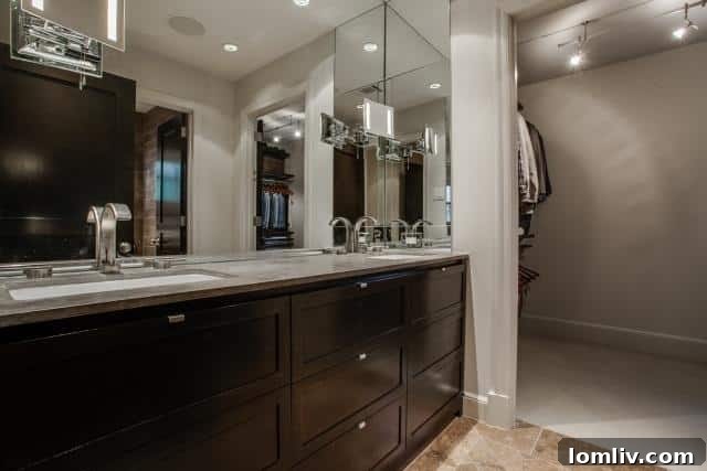 Modern Master Bathroom with Dual Vanities