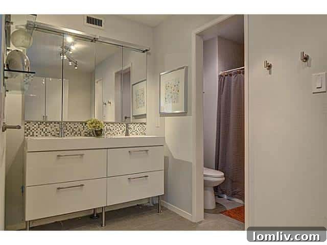 Modern Master Bathroom with Dual Vanity in Dallas House