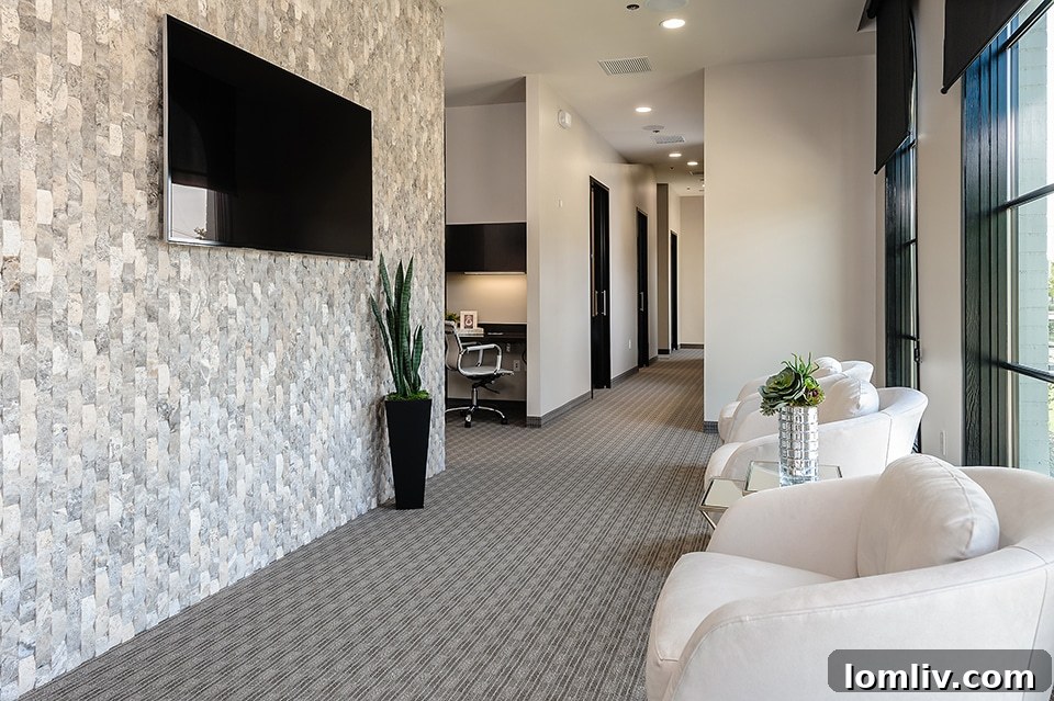 Bright and spacious reception area of the new Ebby Halliday Southlake office.