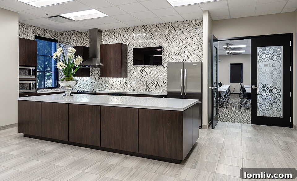 Another perspective of the modern office design at Ebby Halliday Southlake.