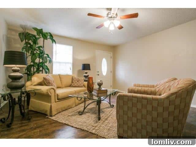 Cozy living room interior, reflecting the potential for modern upgrades in a traditional Dallas home.
